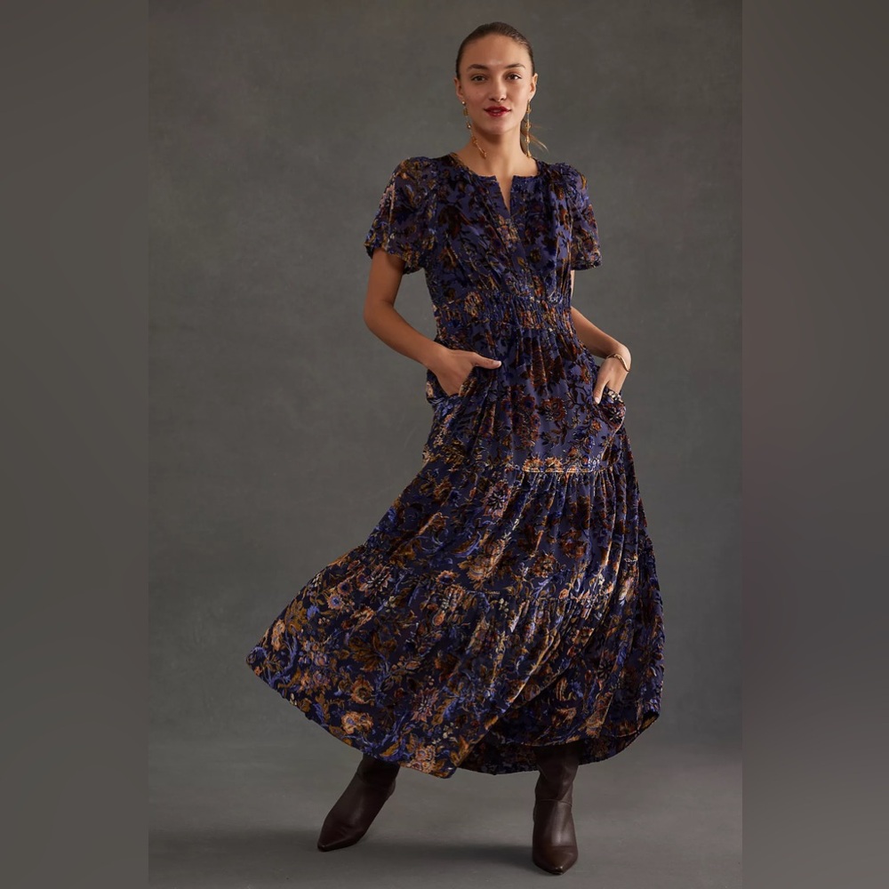Anthropologie The Somerset Maxi Dress: Velvet Edition Size Small